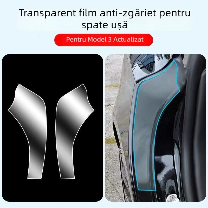 Film protector TPU pentru ușile din spate interioare Tesla Model Y și Model 3, strat invizibil, garanție de 2 ani