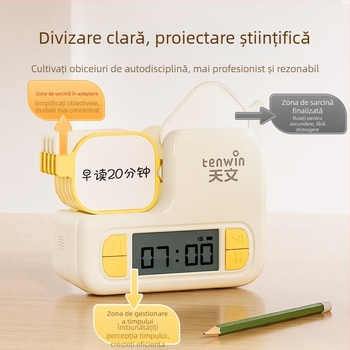 Dispozitiv de învățare pentru elevi – monitor de autocontrol și gestionare a timpului, reîncărcabil, carcasă din plastic, vârstă 7–14 ani