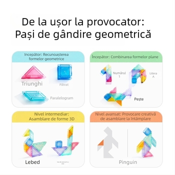 Panou Tangram tridimensional pentru copii 4–6 ani, jucărie educativă de construcții, ABS, posibil DIY, Milu licențiată ca marcă privată