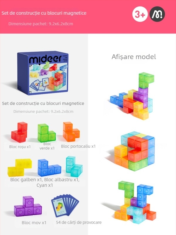 Panou Tangram tridimensional pentru copii 4–6 ani, jucărie educativă de construcții, ABS, posibil DIY, Milu licențiată ca marcă privată