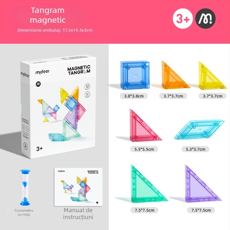 Panou Tangram tridimensional pentru copii 4–6 ani, jucărie educativă de construcții, ABS, posibil DIY, Milu licențiată ca marcă privată