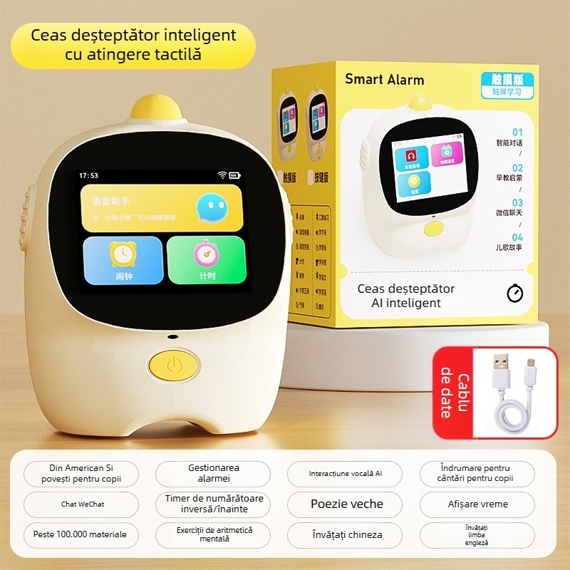 Mașină de învățare cu dialog AI, Bluetooth, Wi‑Fi și încărcare USB – carcasă ABS, pentru copii de 4–6 ani