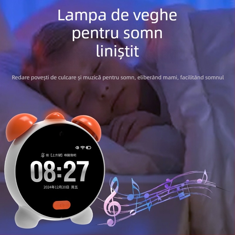 Ceas AI vocal pentru copii pentru învățare — Recunoaștere vocală, Ceas inteligent, Carcasă din plastic, Baterie încorporată, pentru vârsta 4–6 ani