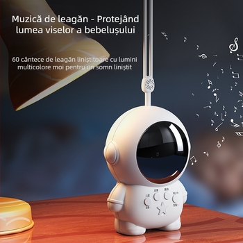 Astronaută mașină de povești pentru educație timpurie, pentru bebeluși și copii mici — reîncărcabilă prin USB, construcție din plastic, pentru 0–3 ani, dezvoltă emoția, vederea, inteligența și auzul, include povești și cântece de copii