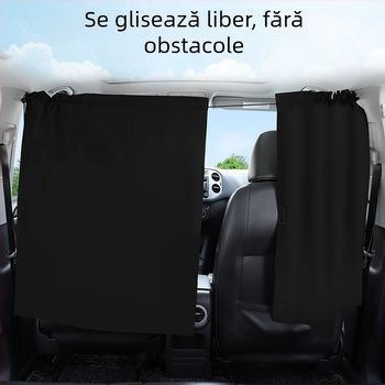 Cortină auto pentru umbrire a bebelușului cu separator față-spate – pânză de umbrire opacă, tip suspensie, model general, potrivire universală