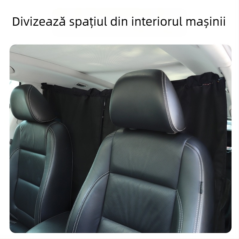 Cortină auto pentru umbrire a bebelușului cu separator față-spate – pânză de umbrire opacă, tip suspensie, model general, potrivire universală
