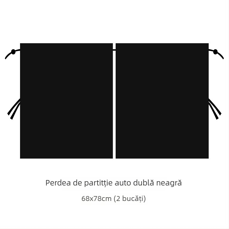 Cortină auto pentru umbrire a bebelușului cu separator față-spate – pânză de umbrire opacă, tip suspensie, model general, potrivire universală