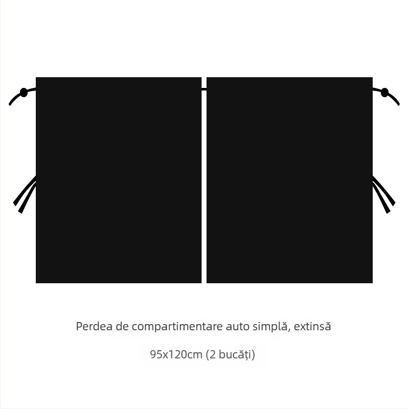 Cortină auto pentru umbrire a bebelușului cu separator față-spate – pânză de umbrire opacă, tip suspensie, model general, potrivire universală