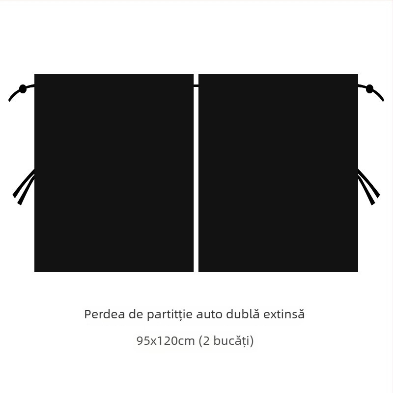 Cortină auto pentru umbrire a bebelușului cu separator față-spate – pânză de umbrire opacă, tip suspensie, model general, potrivire universală
