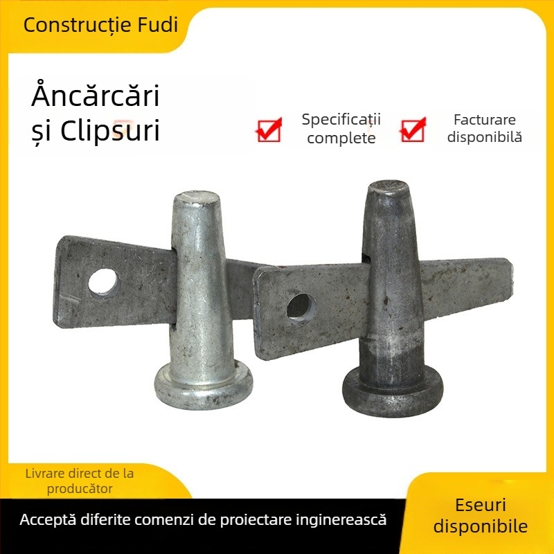 Fixări și pini pentru construcții — pini poziționare goi galvanizați, accesorii pentru cofraje din aluminiu, pini triunghiulari auto-blocanți, durificați