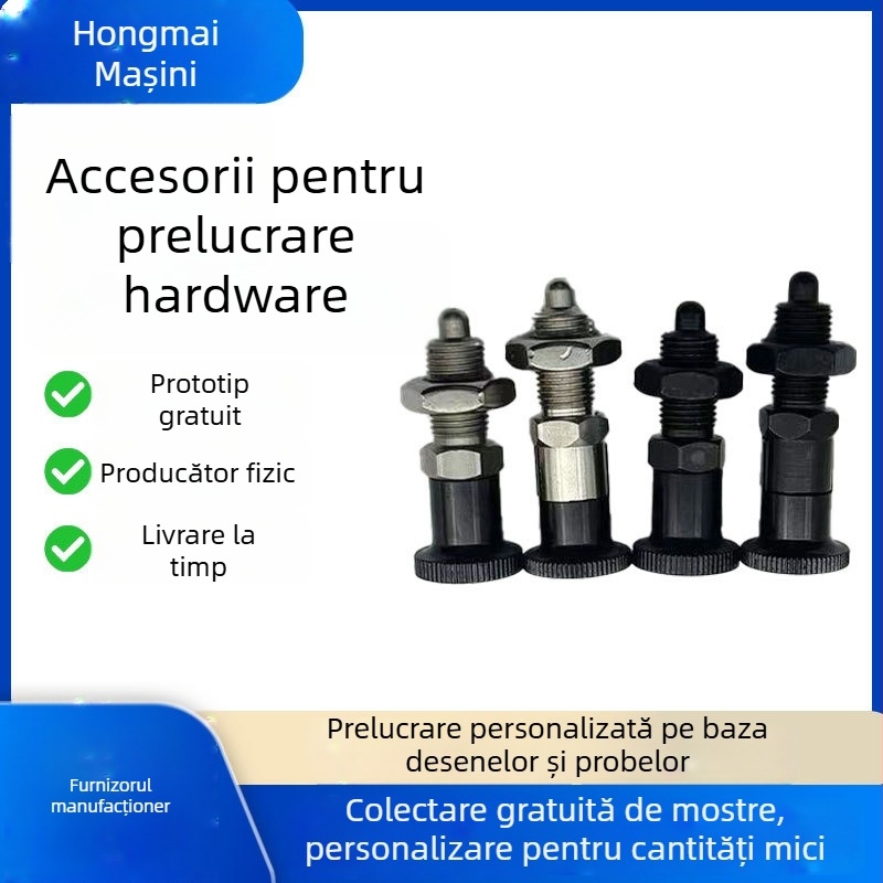 Knob Plunger VCN220 – oțel inoxidabil / oțel, pin de poziționare cu filet fin, M10/M20