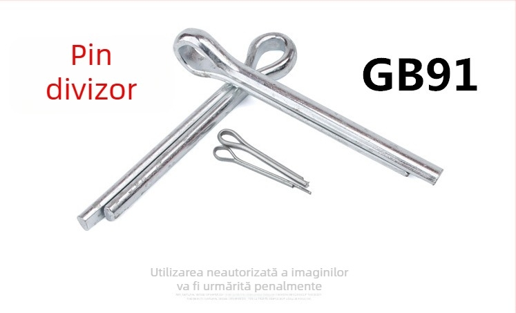 Hairpin cotter pin, 4mm, galvanizat GB91, oțel cu conținut de carbon Q235, elemente de fixare pentru industria mecanică