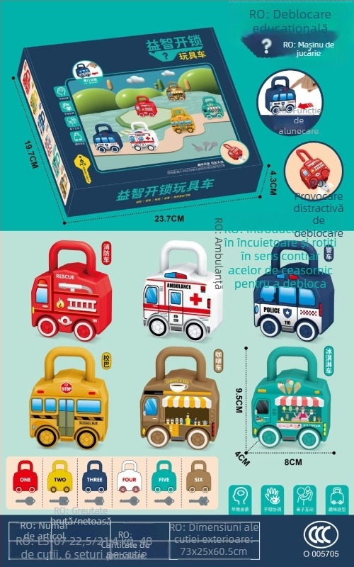 Joc-puzzle cu lacăt Kongming/Luban pentru sugari 0-3 ani, plastic, brand Le again, personalizare cu logo (OEM)