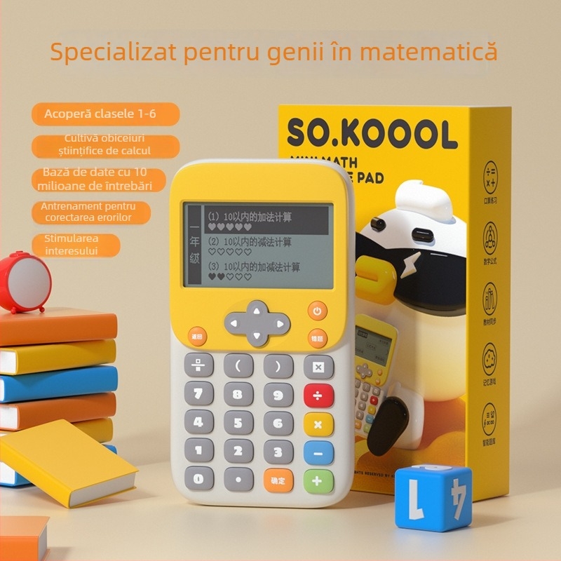 Kewuku K45-0001 – dispozitiv educațional electronic pentru copii, ABS plastic, alimentare cu baterii, calculator matematic, pentru 7–14 ani