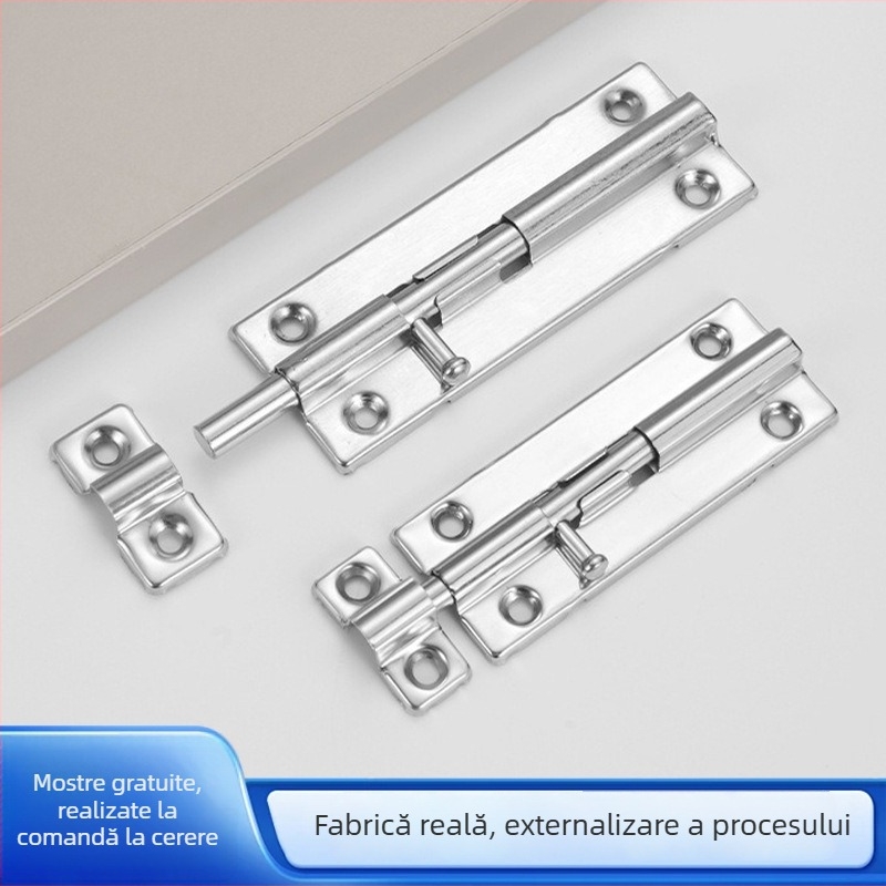 Încuietoare de ușă din oțel inoxidabil, tip A cu pin, montaj flanș, finisaj perlat, brand Shuntai, stil modern minimalist