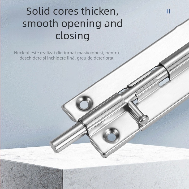 Încuietoare de ușă din oțel inoxidabil, tip A cu pin, montaj flanș, finisaj perlat, brand Shuntai, stil modern minimalist