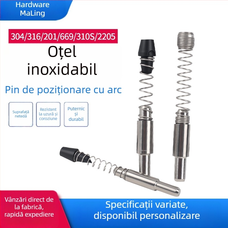 Știft elastic din oțel inoxidabil 304/316 pentru perete cortina și profil din aluminiu – suprafață lustruită, clasă 8.8