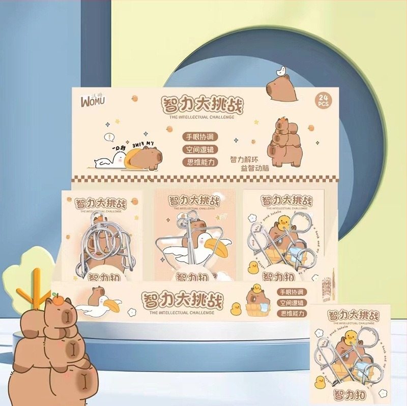 Puzzle Kongming Lock – Cutie de afișare cu 24 de piese, pentru 7–14 ani, origine Zhejiang, ambalare în cutie