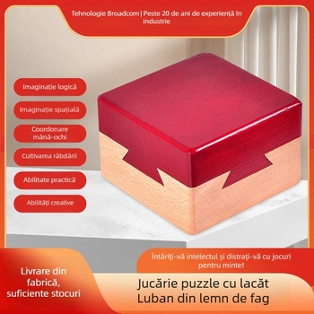 Puzzle din lemn Kongming/Luban Lock — Brand Broadcom; Material: Lemn; Funcție: Puzzle; Categorie produs: Kongming Lock/Luban Lock; Personalizare: Da