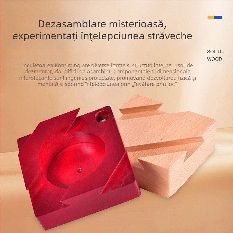 Puzzle din lemn Kongming/Luban Lock — Brand Broadcom; Material: Lemn; Funcție: Puzzle; Categorie produs: Kongming Lock/Luban Lock; Personalizare: Da