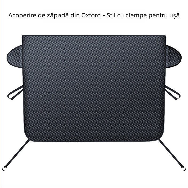 Husă de zăpadă pentru parbrizul frontal al mașinii – denim, stil extins, cod WJ0085, montaj cu curele, universal