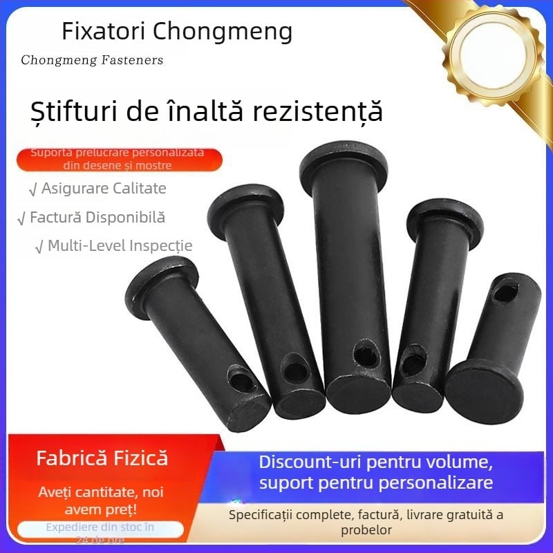 Pin de poziționare cu gaură și cap plat, rezistență înaltă 8.8, DIN 1445-1977, oțel carbon oxidat