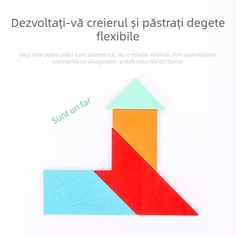 Puzzle din lemn Luban Kongming Lock – mare puzzle în formă de T, jucărie educativă pentru copii, DIY compatibil, ambalaj blister, marca Green Girl, vârstă 7–14 ani
