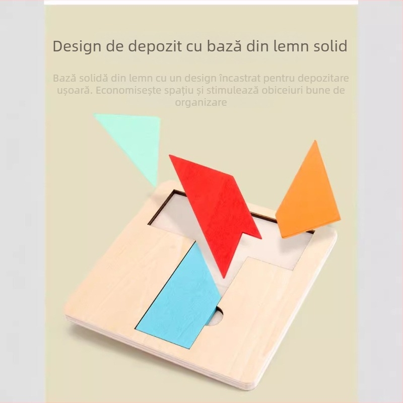 Puzzle din lemn Luban Kongming Lock – mare puzzle în formă de T, jucărie educativă pentru copii, DIY compatibil, ambalaj blister, marca Green Girl, vârstă 7–14 ani