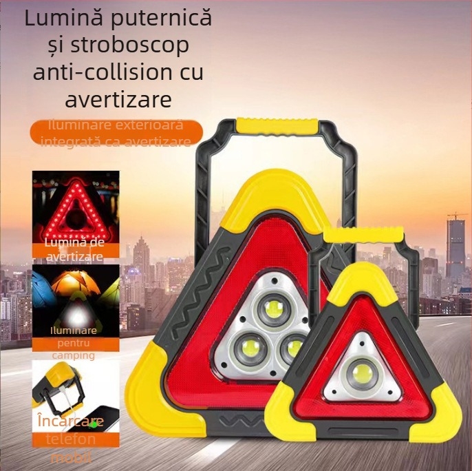 Semn de avertizare rutier ABS, model reflectorizant, 5V, pentru uz auto