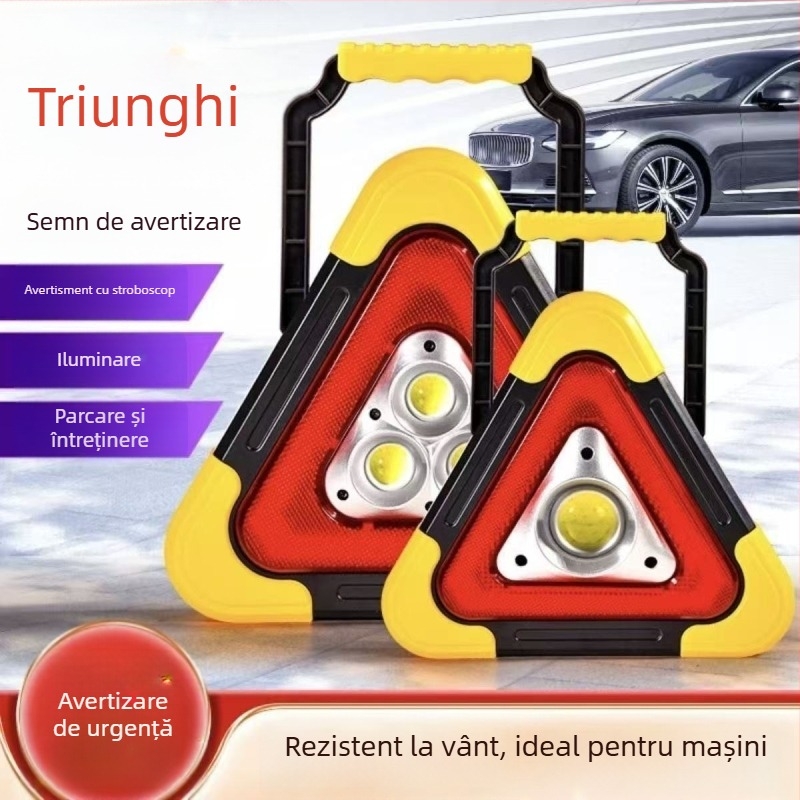 Semn de avertizare rutier ABS, model reflectorizant, 5V, pentru uz auto