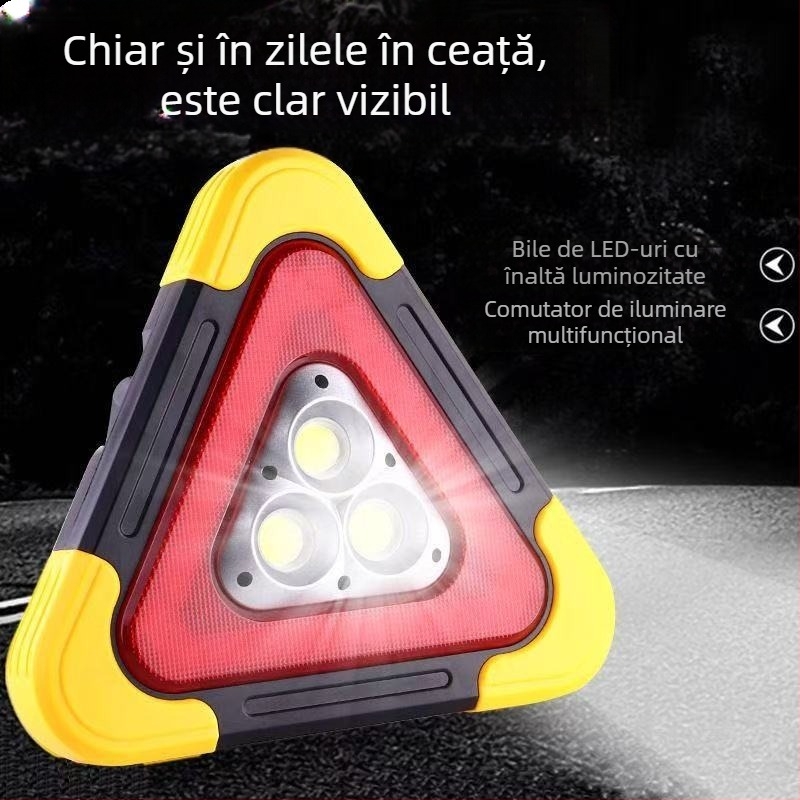 Semn de avertizare rutier ABS, model reflectorizant, 5V, pentru uz auto
