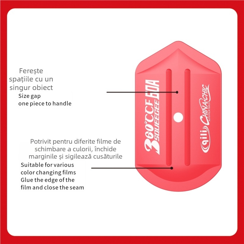 Răzuitor pentru folie auto – Poligon pentru tăierea pe margine, Unealtă multifuncțională pentru schimbarea culorii, Racletă din plastic; Brand: Qili Its Power; Potrivit pentru toate modelele; Personalizare disponibilă