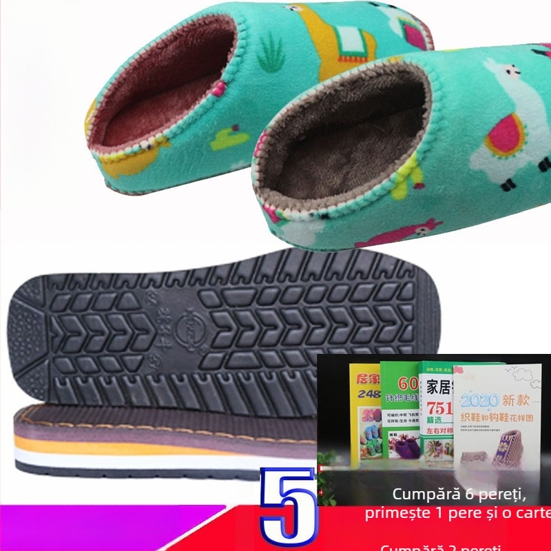 Material pentru încălțăminte din cauciuc, talpă antiderapantă și partea superioară din burete de flanel; compatibil cu modele joase, medii și înalte; lucrat manual; potrivit pentru toate sezoanele