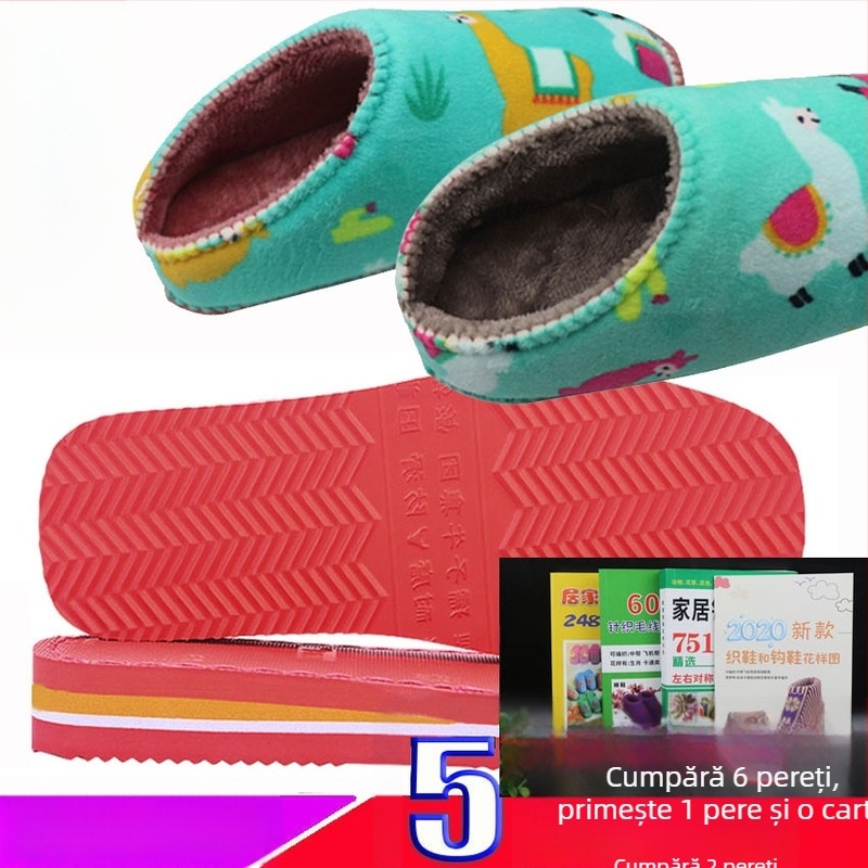 Material pentru încălțăminte din cauciuc, talpă antiderapantă și partea superioară din burete de flanel; compatibil cu modele joase, medii și înalte; lucrat manual; potrivit pentru toate sezoanele