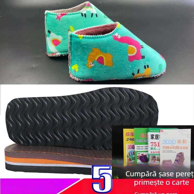 Material pentru încălțăminte din cauciuc, talpă antiderapantă și partea superioară din burete de flanel; compatibil cu modele joase, medii și înalte; lucrat manual; potrivit pentru toate sezoanele