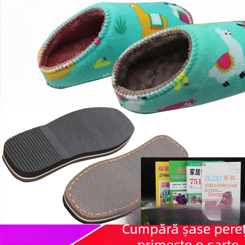 Material pentru încălțăminte din cauciuc, talpă antiderapantă și partea superioară din burete de flanel; compatibil cu modele joase, medii și înalte; lucrat manual; potrivit pentru toate sezoanele