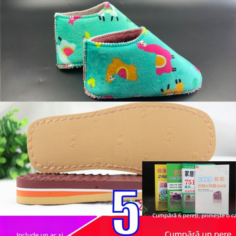 Material pentru încălțăminte din cauciuc, talpă antiderapantă și partea superioară din burete de flanel; compatibil cu modele joase, medii și înalte; lucrat manual; potrivit pentru toate sezoanele
