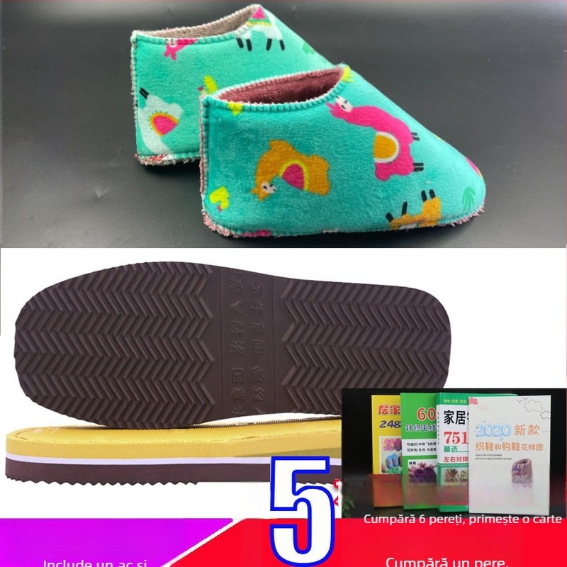Material pentru încălțăminte din cauciuc, talpă antiderapantă și partea superioară din burete de flanel; compatibil cu modele joase, medii și înalte; lucrat manual; potrivit pentru toate sezoanele