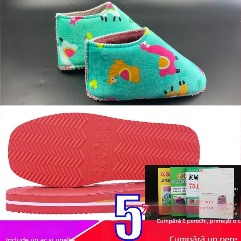 Material pentru încălțăminte din cauciuc, talpă antiderapantă și partea superioară din burete de flanel; compatibil cu modele joase, medii și înalte; lucrat manual; potrivit pentru toate sezoanele