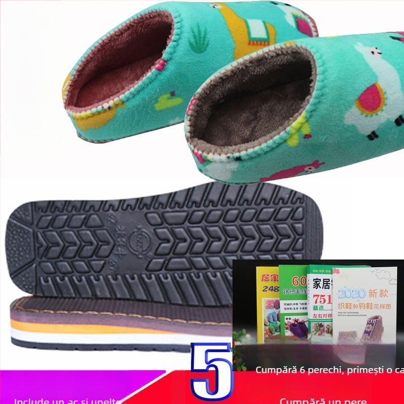 Material pentru încălțăminte din cauciuc, talpă antiderapantă și partea superioară din burete de flanel; compatibil cu modele joase, medii și înalte; lucrat manual; potrivit pentru toate sezoanele