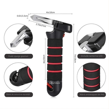 Kemao suport uși auto cu cioc de siguranță multifunctional – trei în unu; aliaj de aluminiu + ABS + husă din spumă; greutate 150 g; ambalaj 60 buc.; personalizare disponibilă