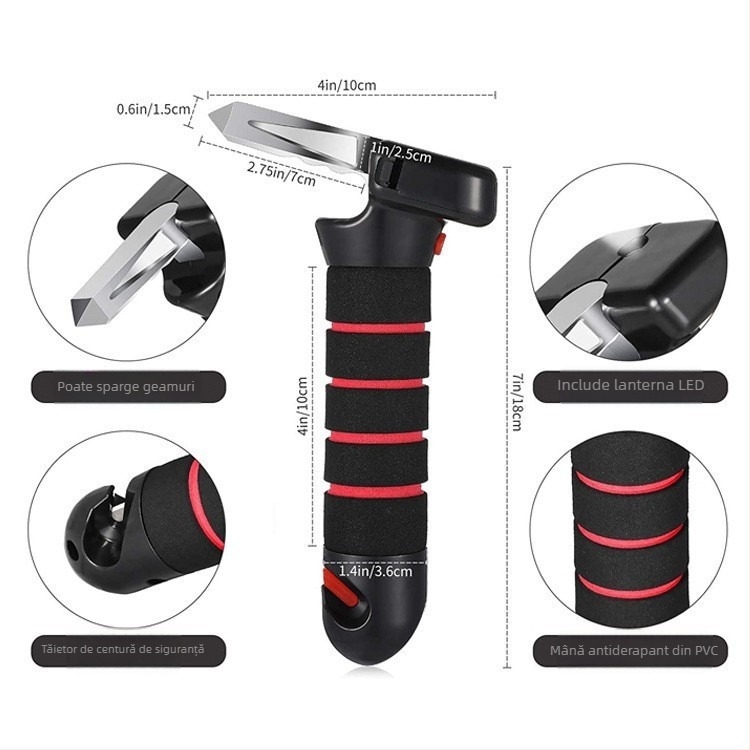 Kemao suport uși auto cu cioc de siguranță multifunctional – trei în unu; aliaj de aluminiu + ABS + husă din spumă; greutate 150 g; ambalaj 60 buc.; personalizare disponibilă