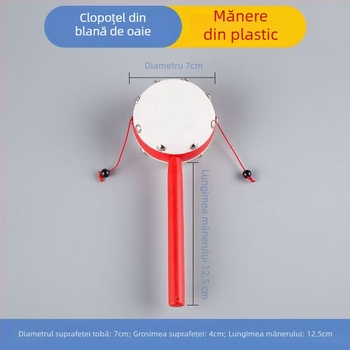 Jucărie rattles cu tambur cu valuri acționat manual — plastic, brand Ocean, dezvoltare a prinderii, potrivită pentru sugari și copii mici (0–3 ani)