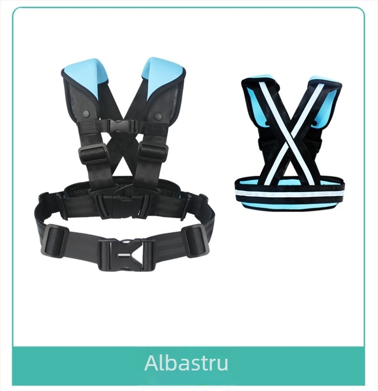 Vestă de siguranță pentru copii pentru ciclism - material poliester, proiectată pentru siguranța copiilor în timpul mersului.