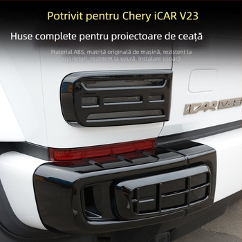 Capace pentru farurile de ceață față și spate pentru Chery iCAR V23, rame decorative pentru faruri, ABS plastic, aspect negru