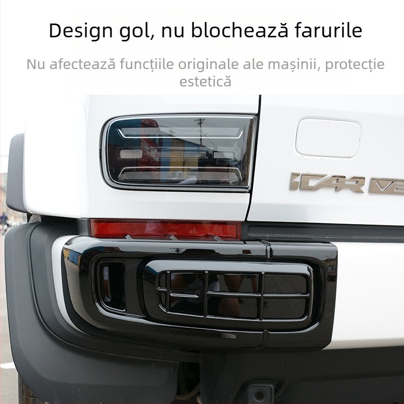 Capace pentru farurile de ceață față și spate pentru Chery iCAR V23, rame decorative pentru faruri, ABS plastic, aspect negru