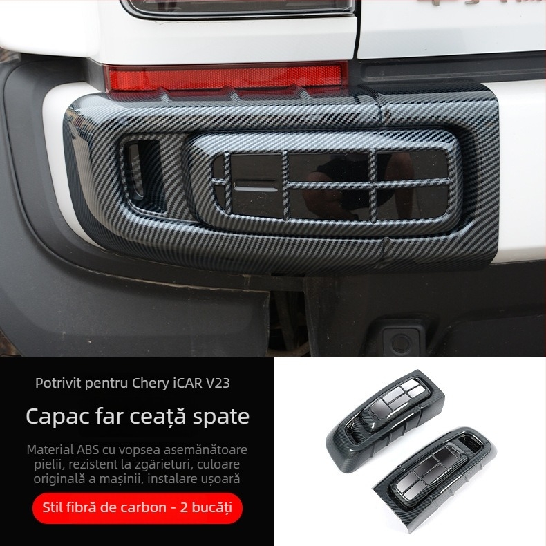 Capace pentru farurile de ceață față și spate pentru Chery iCAR V23, rame decorative pentru faruri, ABS plastic, aspect negru