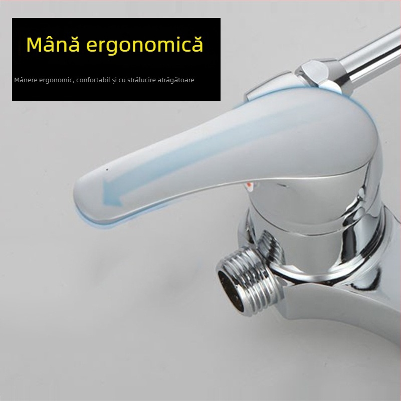 Supapă de amestec pentru boiler, din cupru, în formă de U, montaj la suprafață, pentru duș triplu, presiune de lucru 1.0 MPa, interval temperatură 5-100°C, debit 230