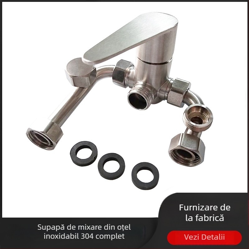 Valvă de amestec pentru încălzitor electric, tip U, oțel inoxidabil 304, model HS-00016, presiune 0,85 MPa, apă rece 4°C, apă caldă 45°C, debit iese 10 L/min