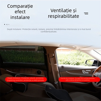 Plasă auto antițânțari, neagră, cu izolație termică și protecție solară, compatibilă cu etichete